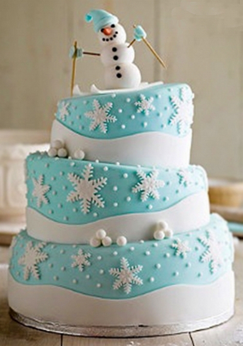 Новогодний торт Снеговик